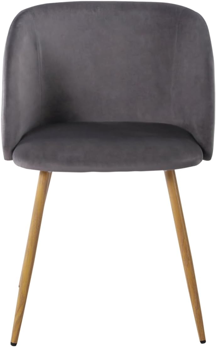 ALOE Velvet Upholstered Arm Chair Set of 2 - Dark Gray