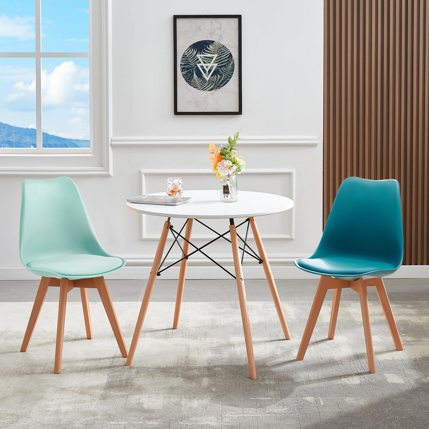 Mix and Match Chairs Modern Dining Set of 2 - Tulip