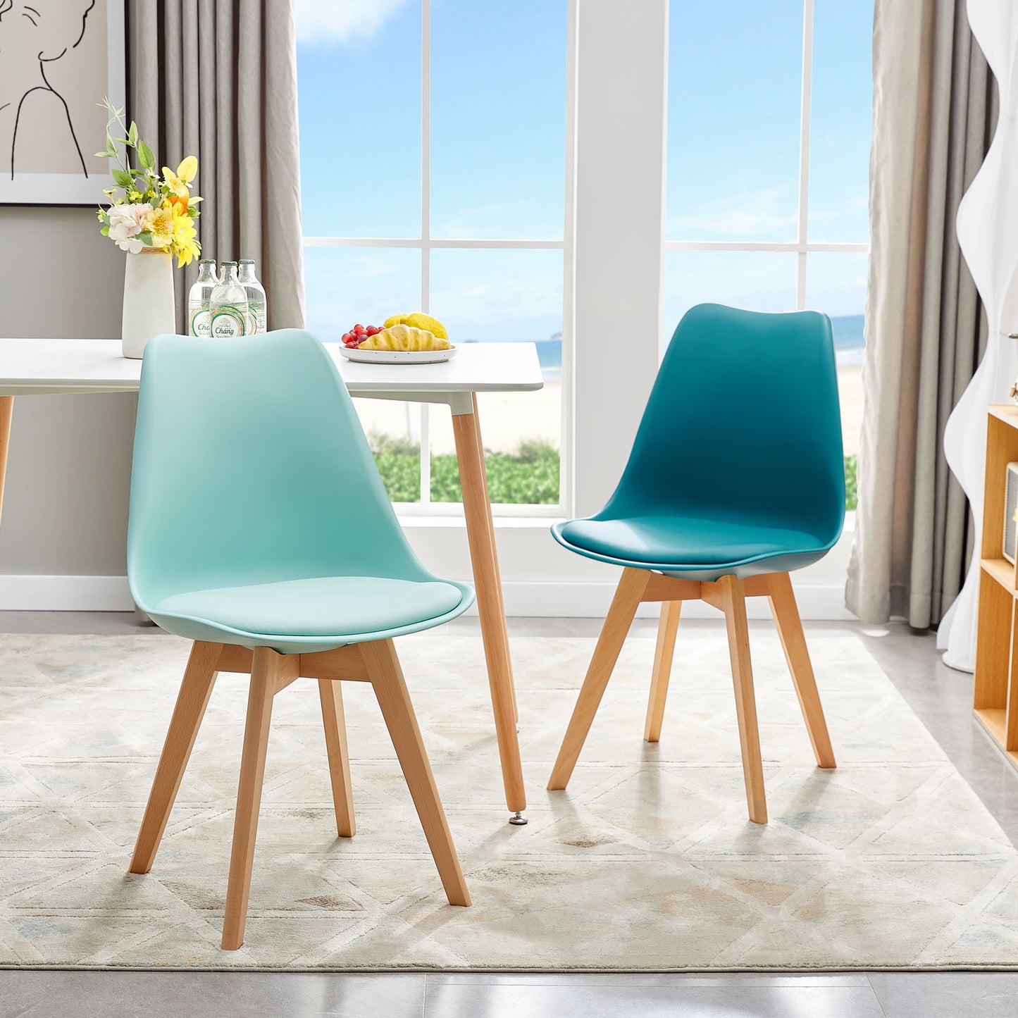 Mix and Match Chairs Modern Dining Set of 2 - Tulip