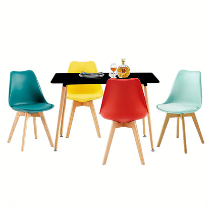 TULIP Mixed-color Dining Chairs and a Rectangular Dining Table, Suitable for 4-6 people