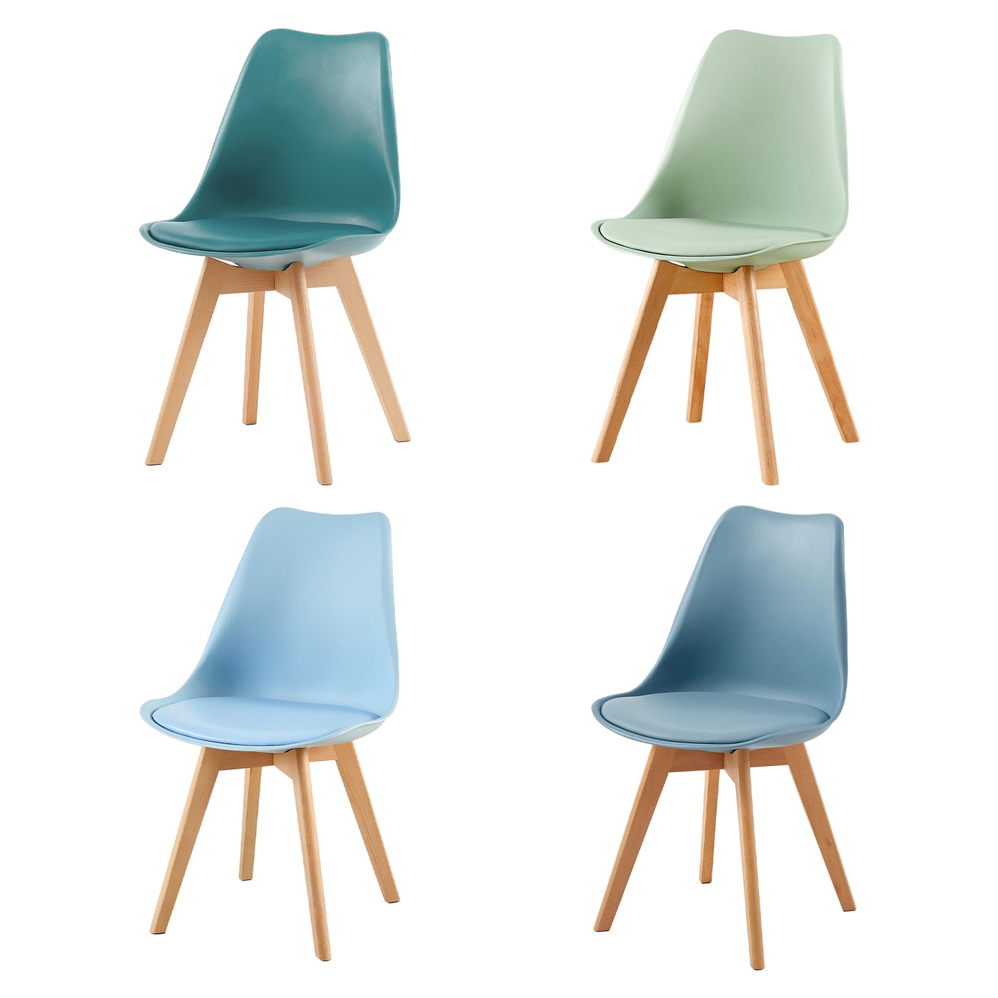 TULIP Soft plastic Chair Soft Color Combination Set of 4
