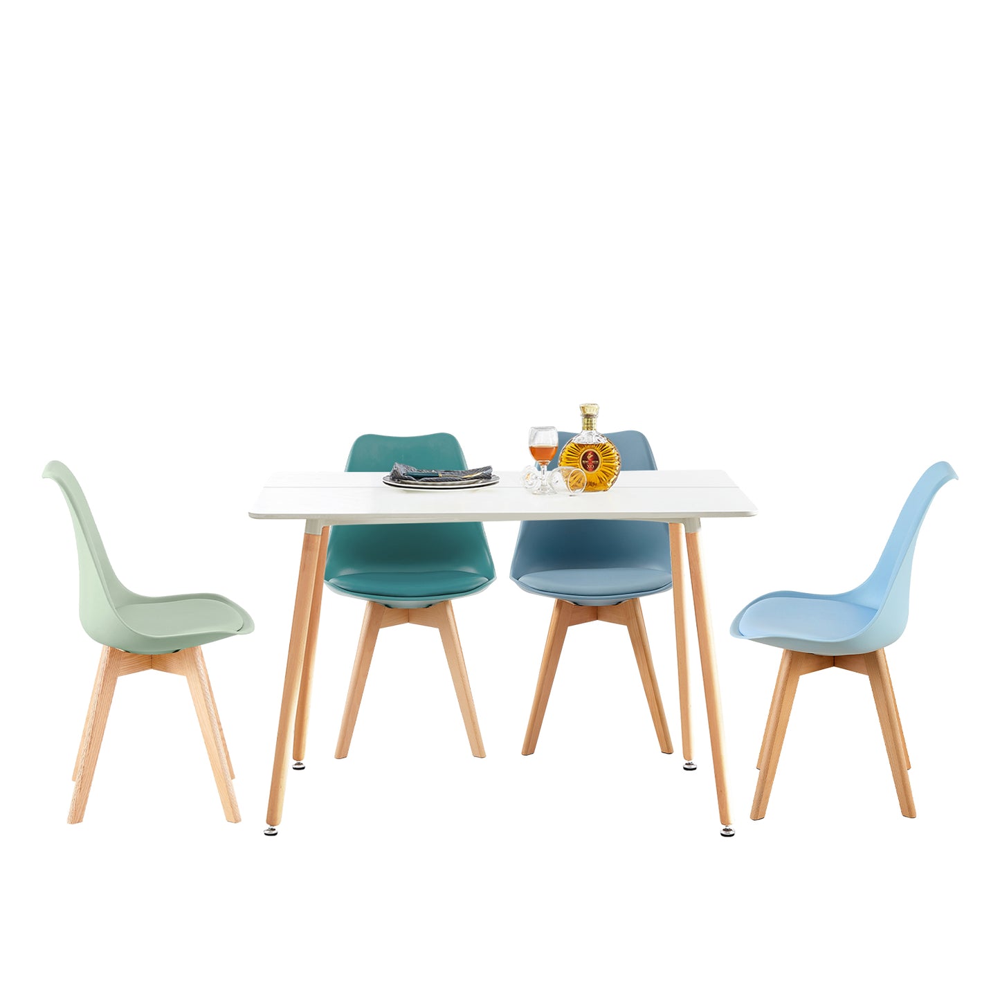 TULIP Soft Color Combination Chair and SAGE Rectangular Dining Table