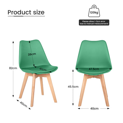 TULIP Dining Chairs Set of 4 -Lake Green
