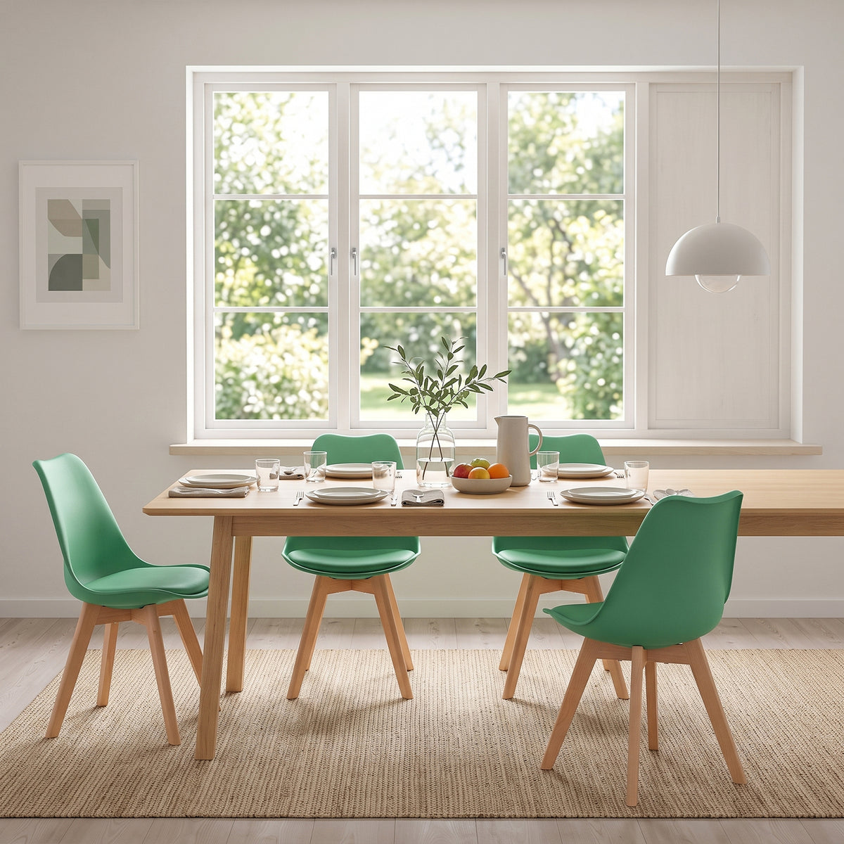 TULIP Dining Chairs Set of 4 -Lake Green
