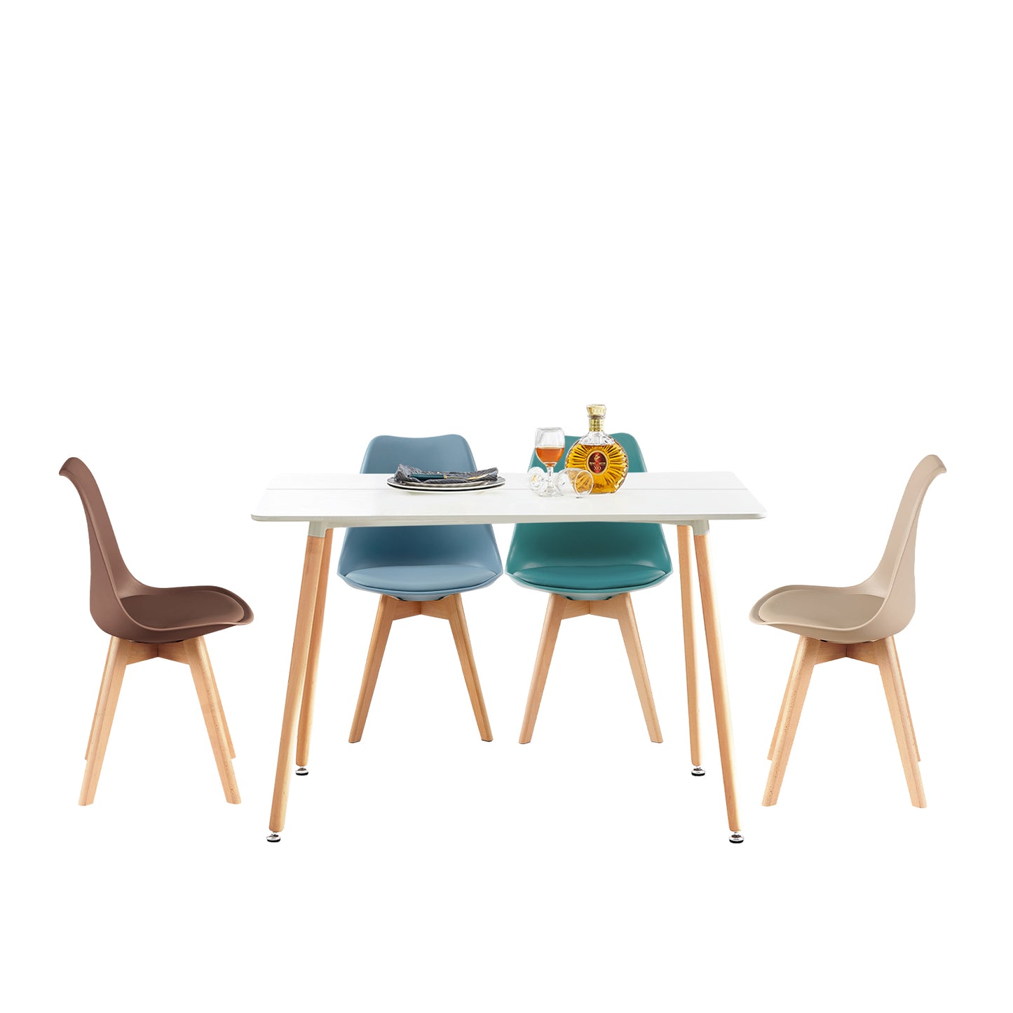 TULIP Soft Color Combination Chair and SAGE Rectangular Dining Table