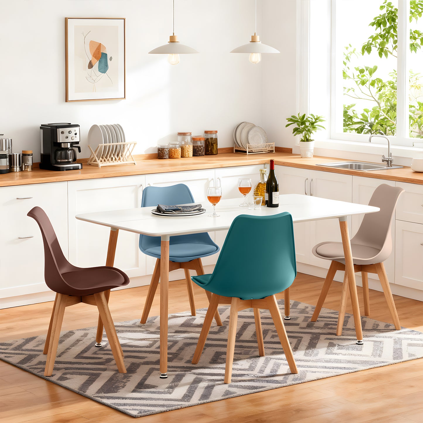 TULIP Soft plastic Chair Soft Color Combination Set of 4