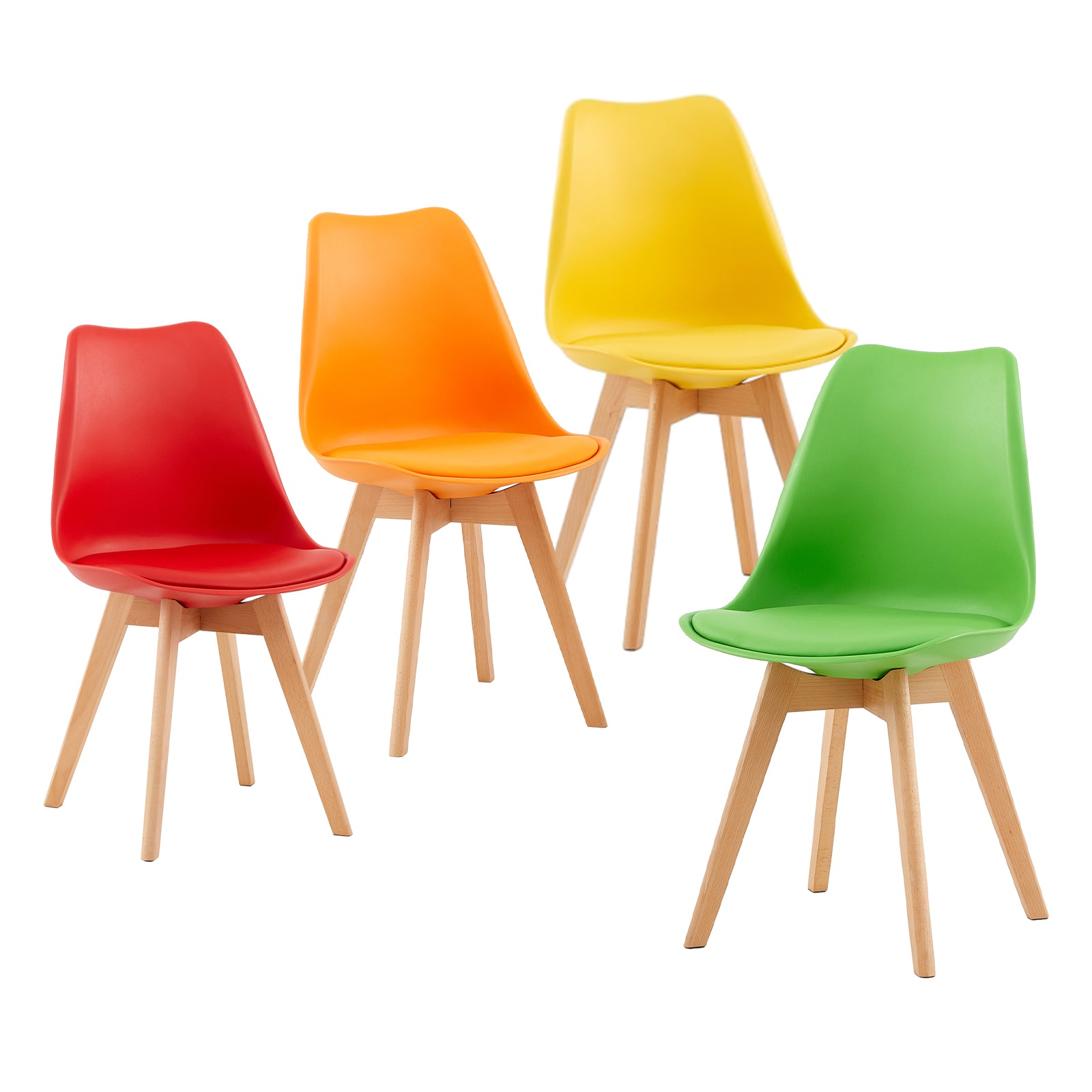 Modern Tulip Dining Chairs Set of Colorful Set with Comfortable