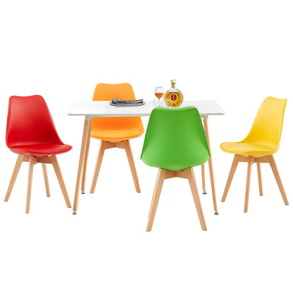 TULIP Mixed-color Dining Chairs and a Rectangular Dining Table, Suitable for 4-6 people