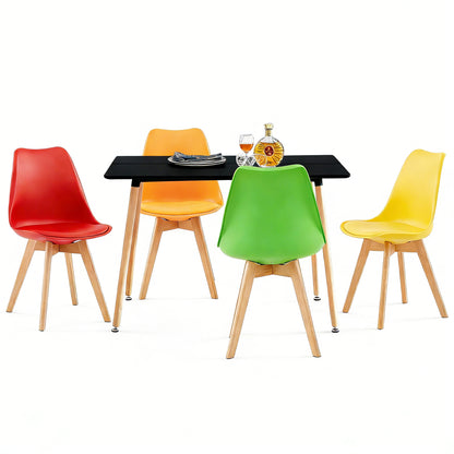 TULIP Mixed-color Dining Chairs and a Rectangular Dining Table, Suitable for 4-6 people