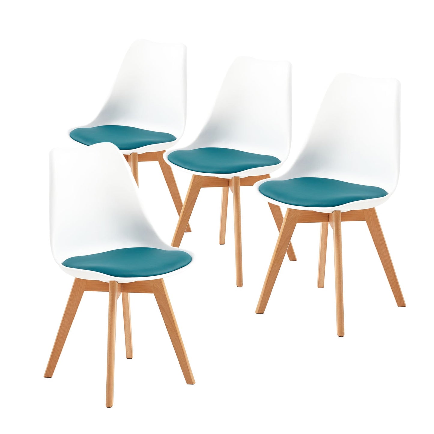 TULIP Retro Design Upholstered Side Chairs (Set of 4)