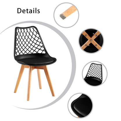 LEYDEN Dining Side Chair and a Round Dining Table, Suitable for 4-6 people