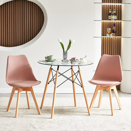 TULIP Dining Chairs Set of 4 - Bean paste/Orange/Yellow/Red
