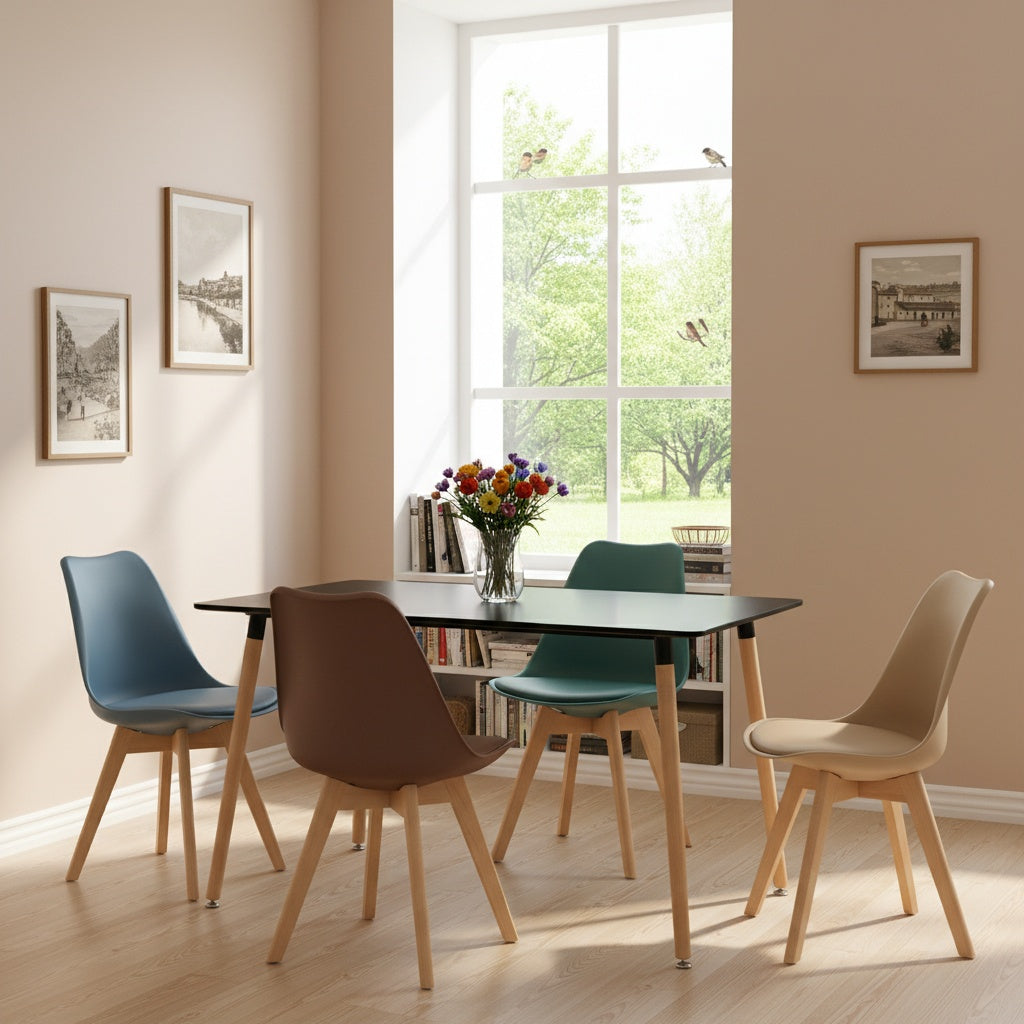 TULIP Soft Color Combination Chair and SAGE Rectangular Dining Table