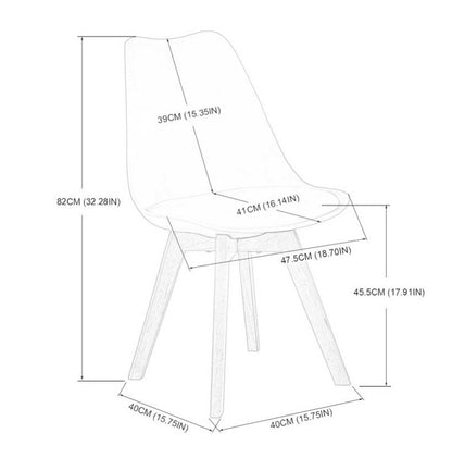 Dining Chairs Set of 4 With Beech legs - Bean paste/Orange/Yellow/Red-TULIP