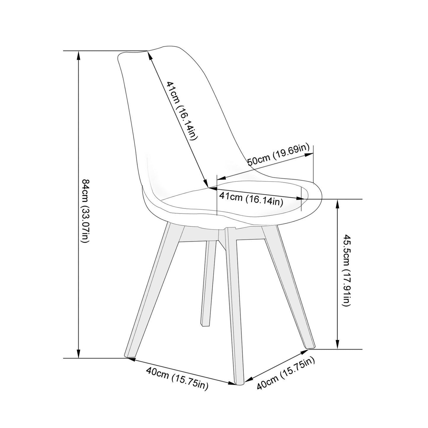 Fabric Dining Chairs (Set of 4)-Gray - TULIP