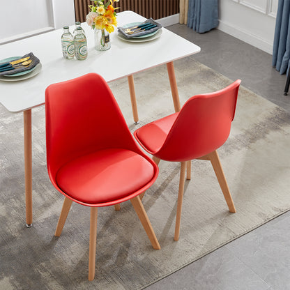 Upholstered Dining Chairs (Set of 2)-Bean Paste/Blue/Orange/Red-TULIP