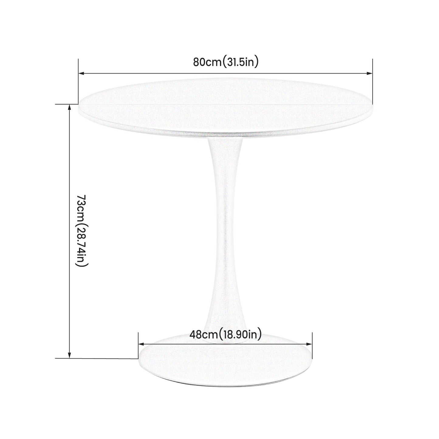 TULIP Chair Mix Color Set of 4 and Trestle Dining Table 80cm