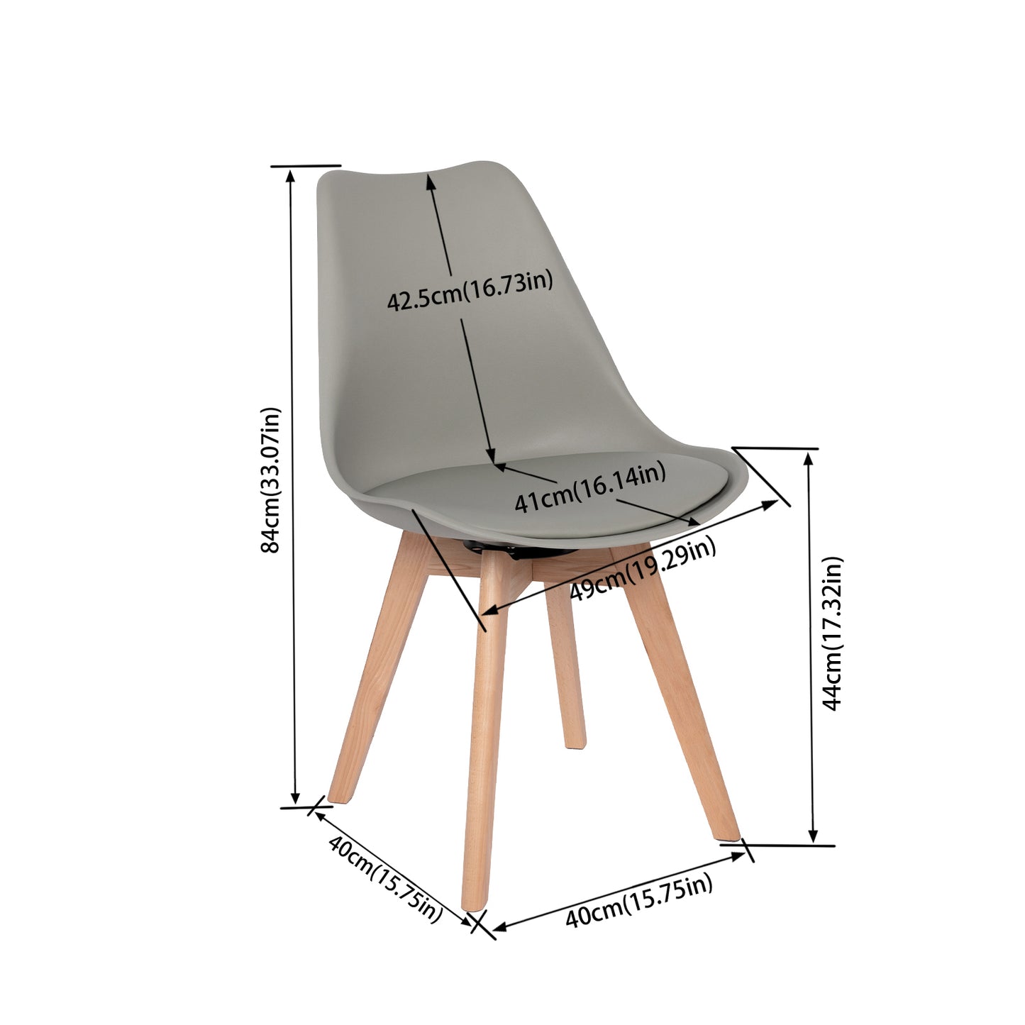 360° Armless Swivel Dining Chairs Set of 2/4 VINCO- Black/White/Gray