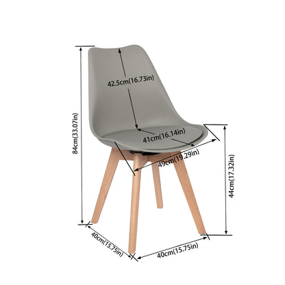 360° Armless Swivel Dining Chairs Set of 2/4 VINCO- Black/White/Gray