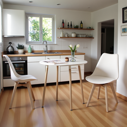 360° Armless Swivel Dining Chairs Set of 2/4 VINCO- Black/White/Gray