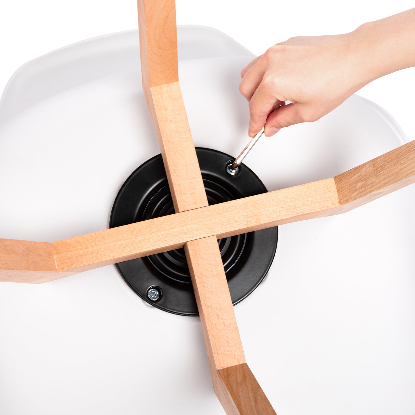 360° Armless Swivel Dining Chairs Set of 2/4 VINCO- Black/White/Gray