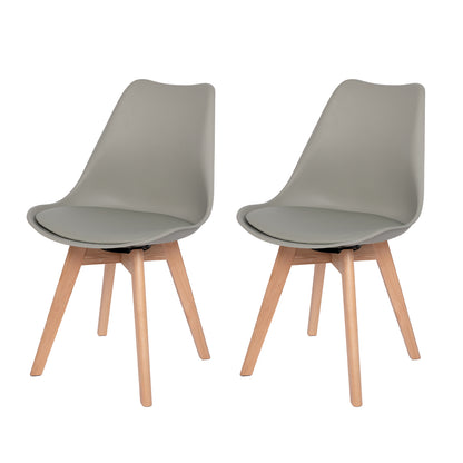 360° Armless Swivel Dining Chairs Set of 2/4 VINCO- Black/White/Gray