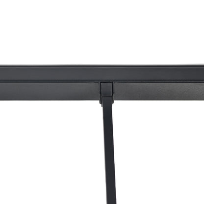 Loft Metal Bed Frame with Integrated Ladder Black-WALDO