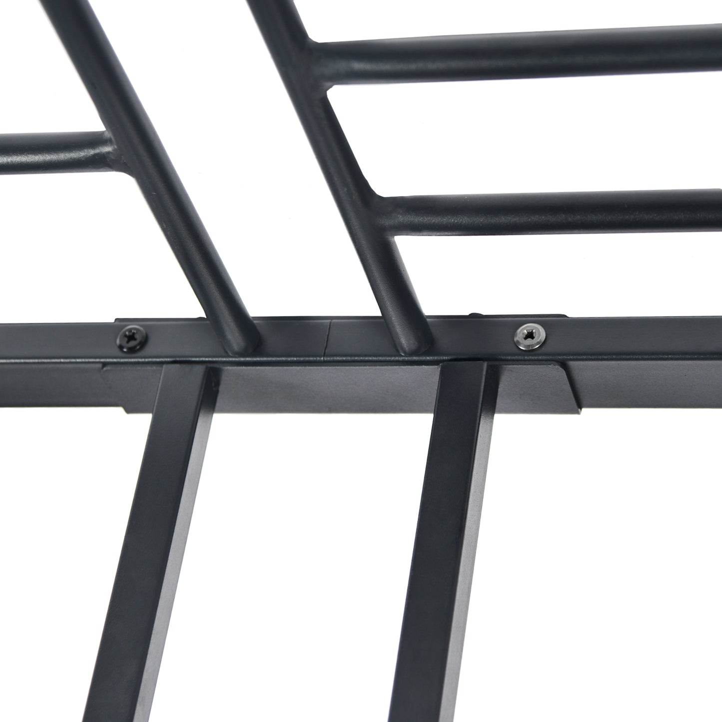 Loft Metal Bed Frame with Integrated Ladder Black-WALDO