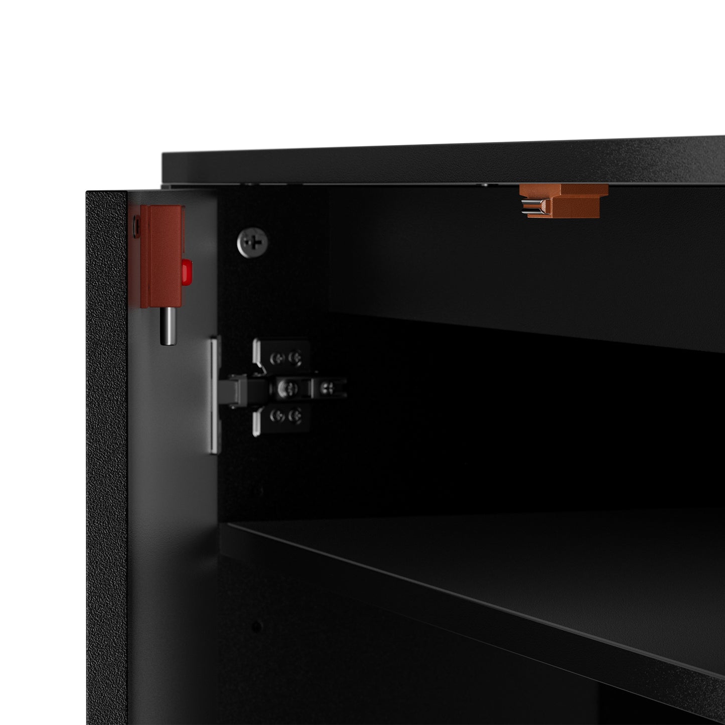 ZAPATA Double-Door, Double-Layer Storage Locker with Lock - Black