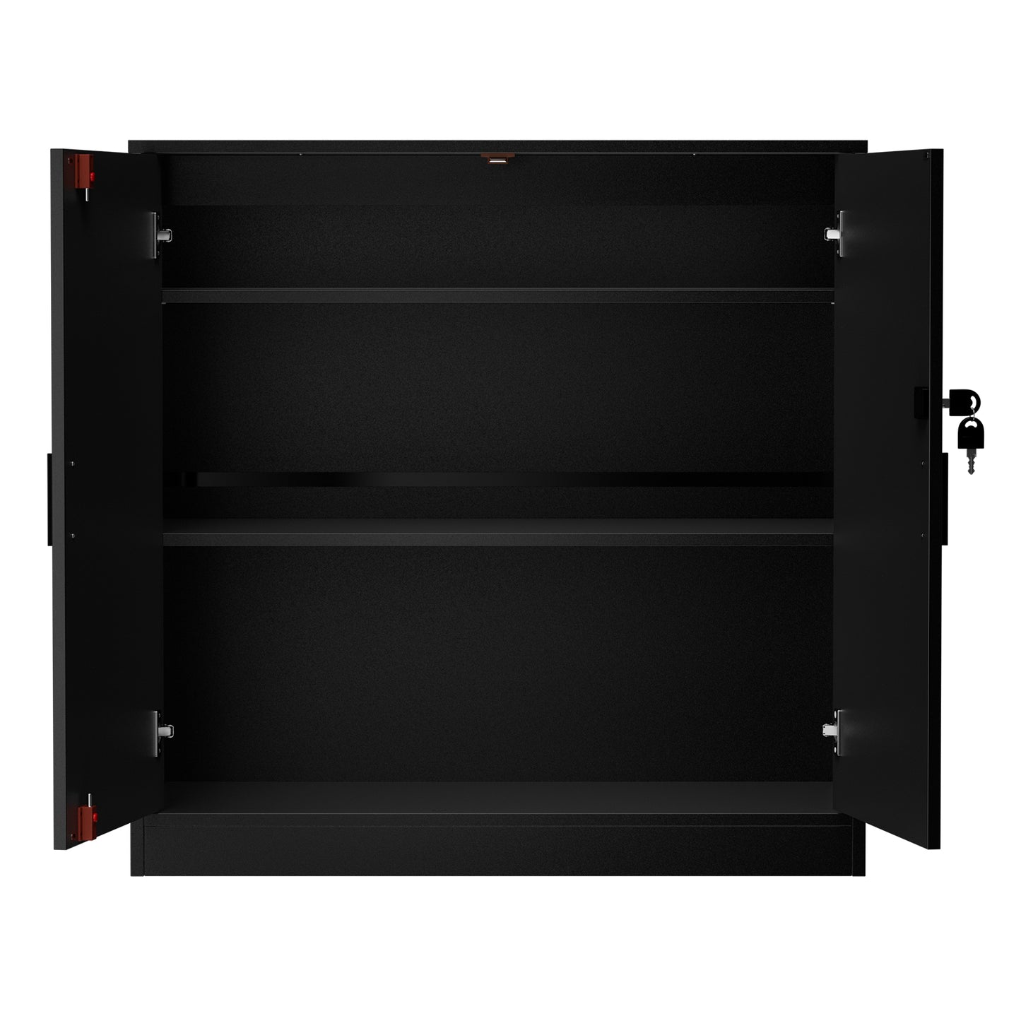 ZAPATA Double-Door, Double-Layer Storage Locker with Lock - Black