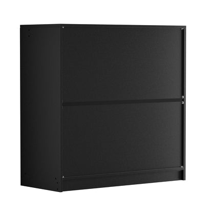 ZAPATA Double-Door, Double-Layer Storage Locker with Lock - Black