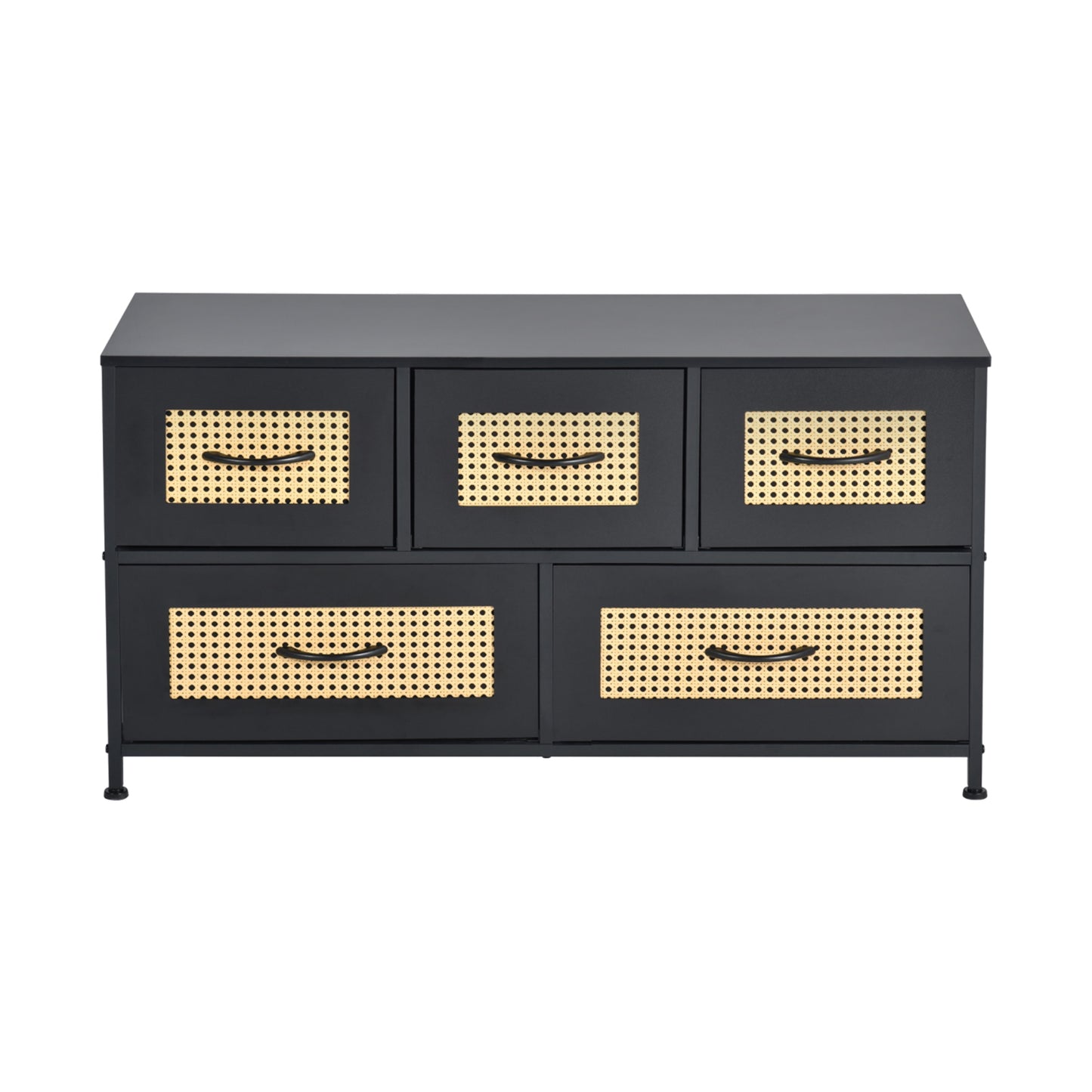 Short Accent Cabinet 100cm with Iron Legs-Black-ZOAR