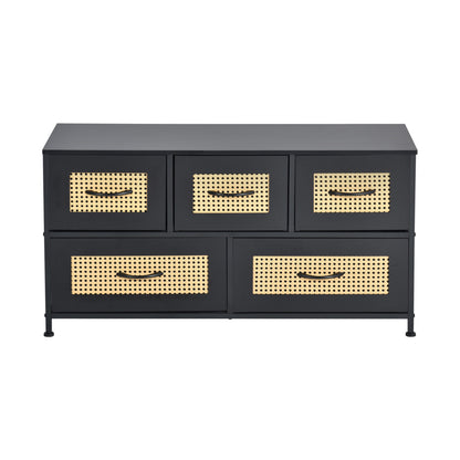 Short Accent Cabinet 100cm with Iron Legs-Black-ZOAR