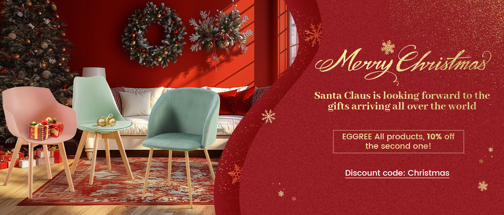 EGGREE Furniture Christmas 10% off second piece