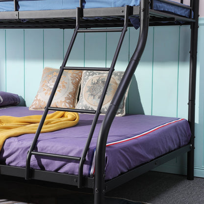 BUNK Metal Bunk Bed - 200x140/90cm Children's Bed Bunk Bed Metal Bed Frame - Black