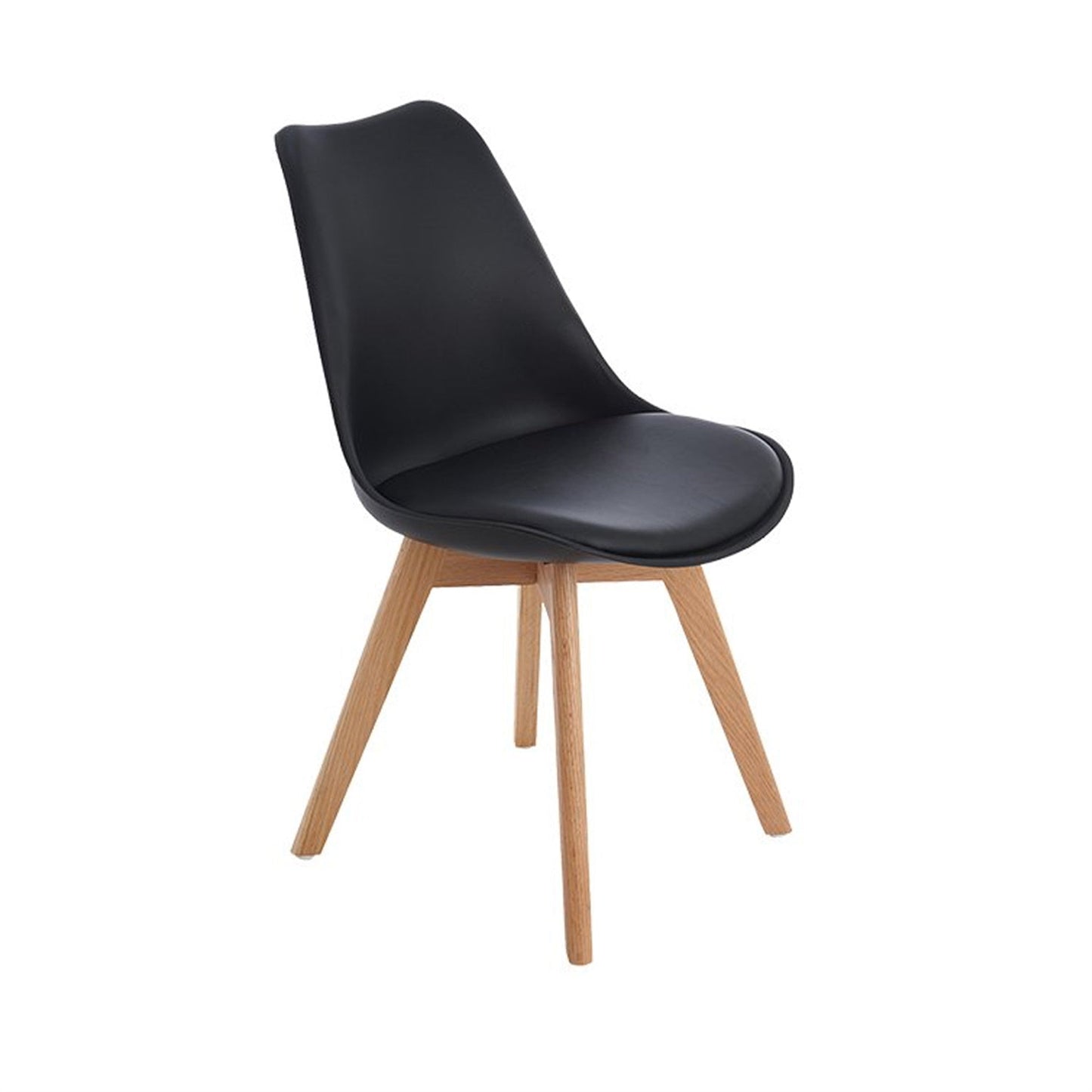 TULIP PP Dining Chair Base with Oak Legs - Black/White/Grey