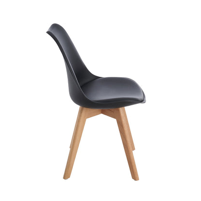 TULIP PP Dining Chair Base with Oak Legs - Black/White/Grey