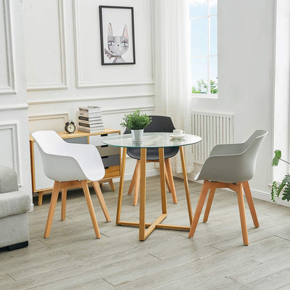 CLOVER PP Dining Chair with Solid Beech Legs - Black/White/Grey