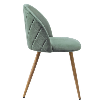 Zomba Velvet Dining Chair  with Metal Legs - Pink/Blue/Cactus