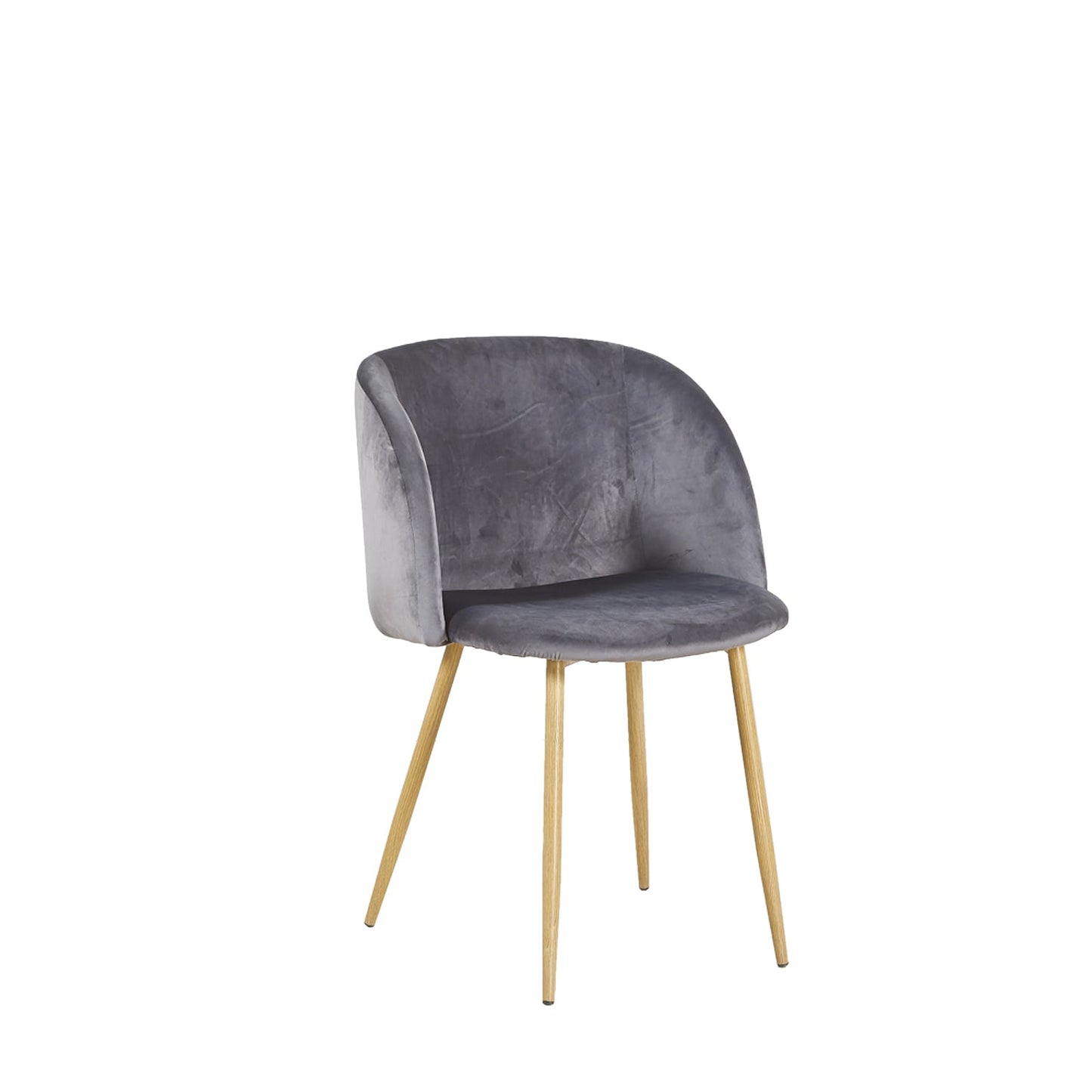 ALOE Velvet Dining Chair with Armrest and Metal Legs - Pink/Cactus/Blue/Grey