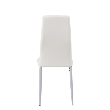 ANN PVC Dining Chairs Modern Kitchen Chair Comfortable Upholstered Chair - Black/White/Dark Grey