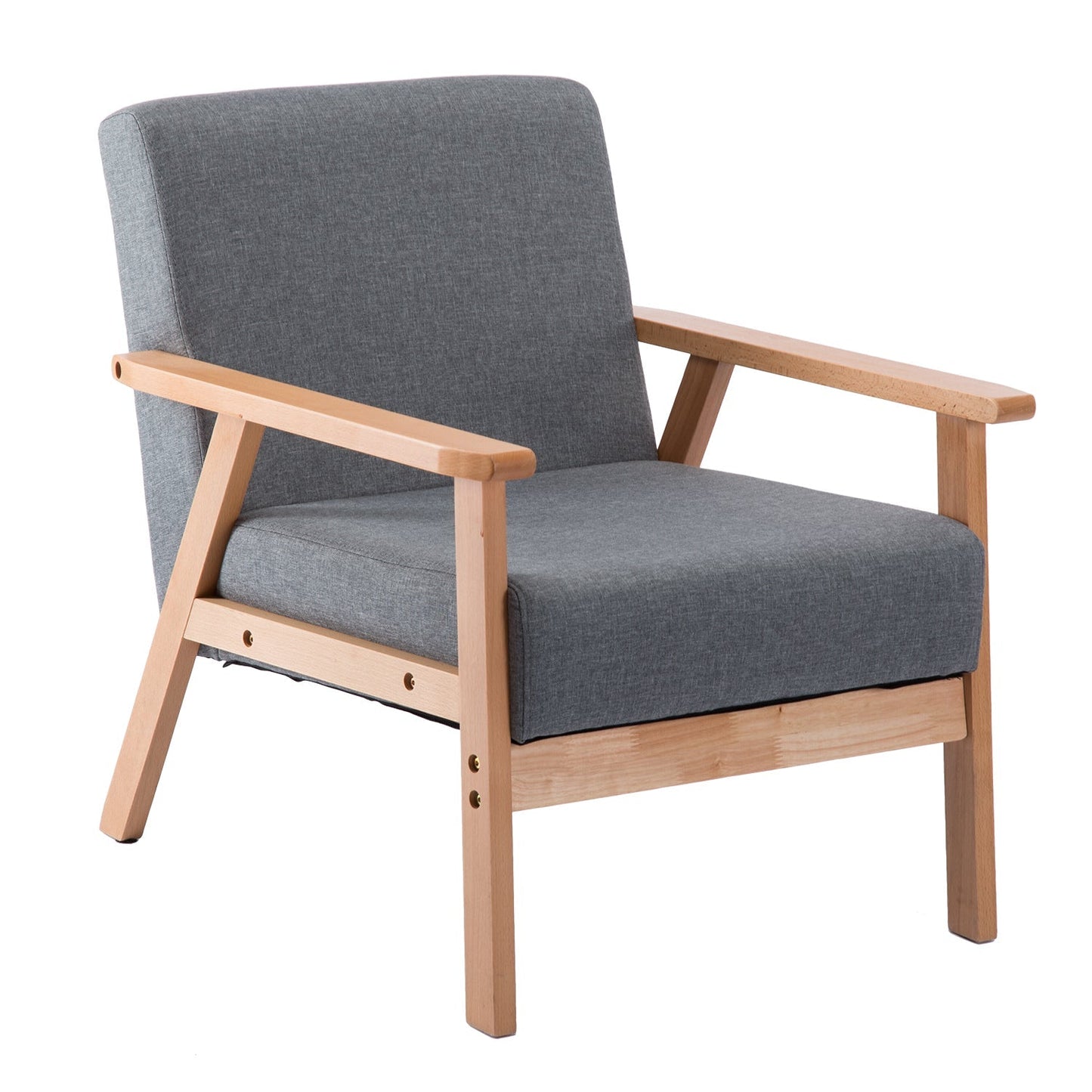 EGGREE DEW Design Sofa Retro Armchair Leisure Chair in Fabric - Grey/Green/Blue
