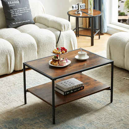 ELM 3-in-1 Chipboard Iron Frame Coffee Table 120*50*44cm - Brown