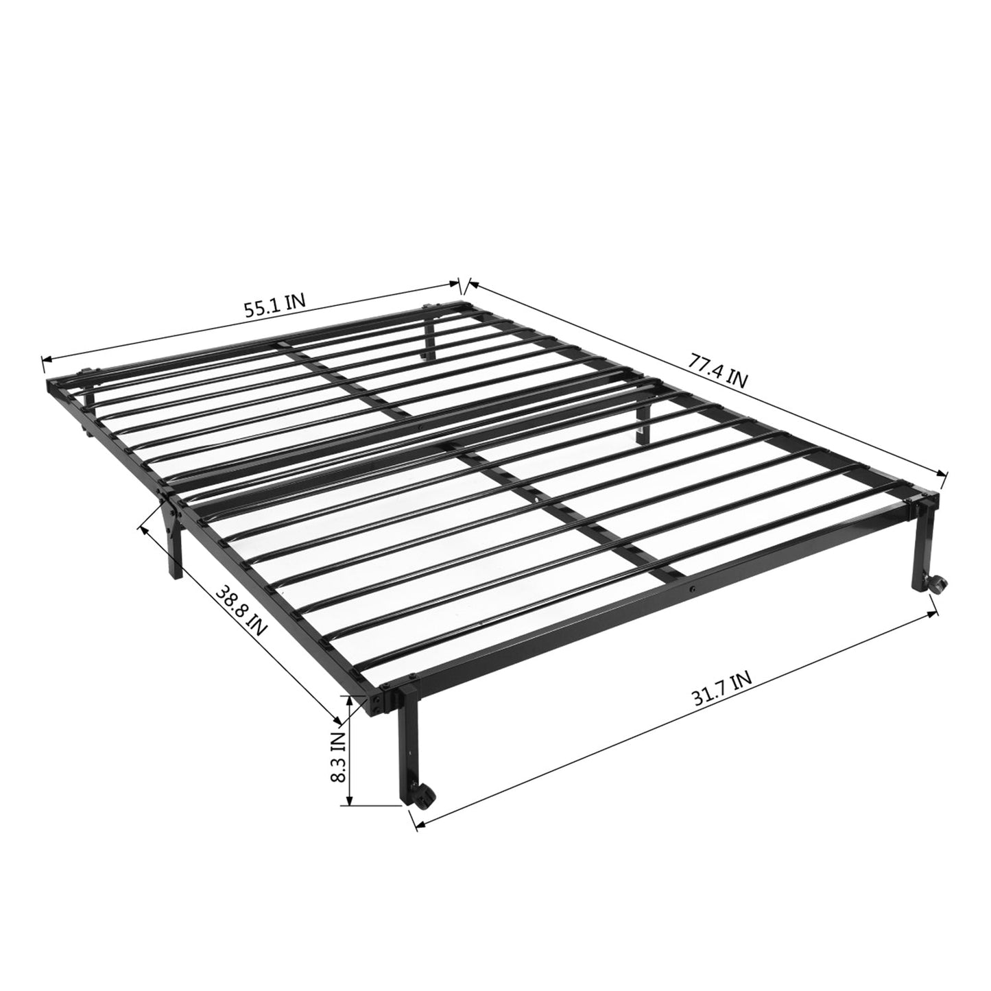 LIA Metal Single/Double Folding Bed 94*196cm/143*196cm - Black