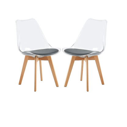 LUCCA Clear Upholstered Side Chair (Set of 2)