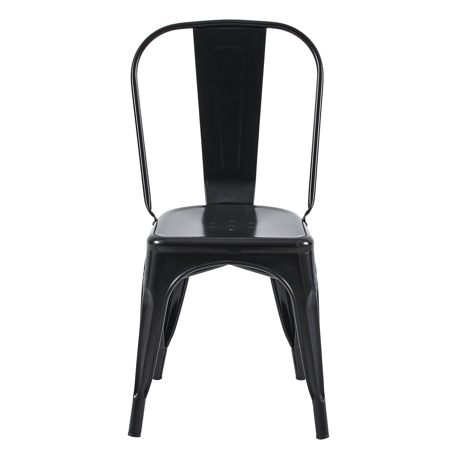 MOOLI Bar Stool Sheet Metal Chairs with Steel Legs - Black