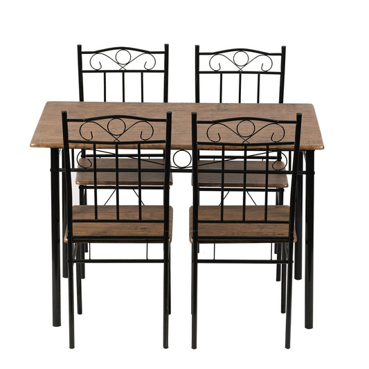 NORSEMAN 5 Piece Dining Set, Rectangular Dining Table with 4 Chairs 109*69*75cm - Colors Available