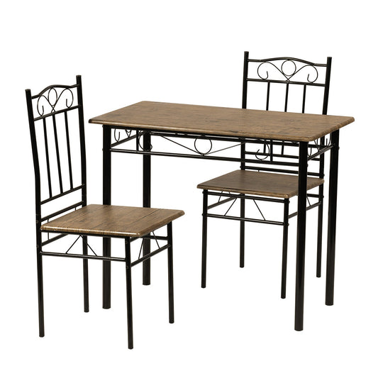 NORSEMAN 3-Piece Dining Set, Rectangular Dining Table with 2 Chairs 90*48*75cm - Colors Available