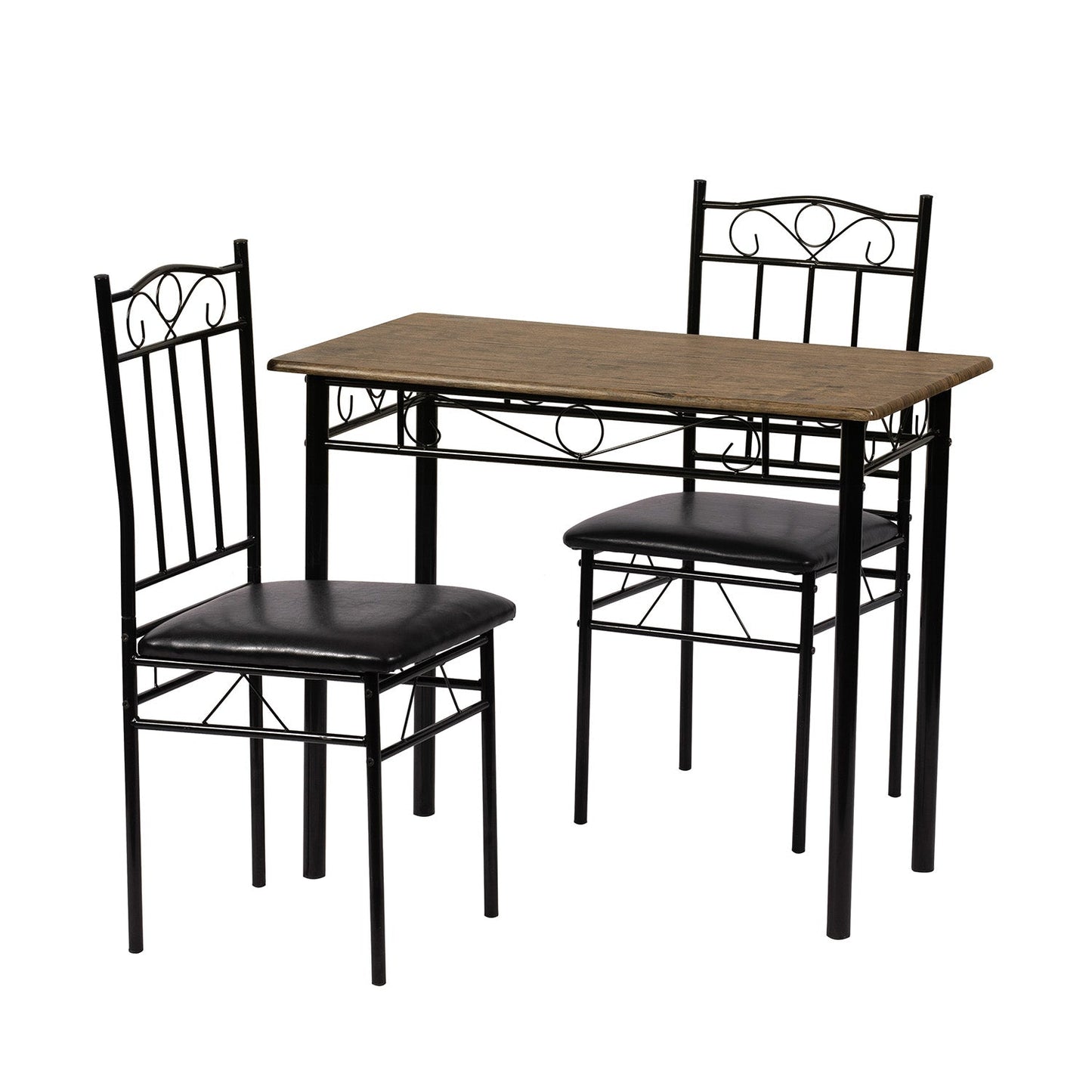 NORSEMAN 3-Piece Dining Set, Rectangular Dining Table with 2 Chairs 90*48*75cm - Colors Available