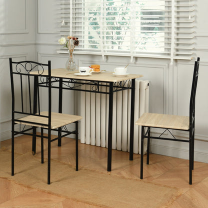 NORSEMAN 3-Piece Dining Set, Rectangular Dining Table with 2 Chairs 90*48*75cm - Colors Available